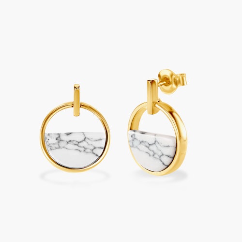 Kolczyki koła SAVICKI: srebrne pozłacane, howlity